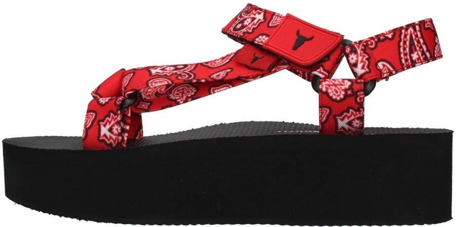 Windsor Smith Peeped With wedge Rood Dames