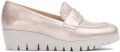 Wonders Gestructureerde leren mocassin met golvende rand Gray Dames - Zilver