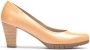 Wonders Bruin Leren Hoge Hak Pumps Beige Dames - Thumbnail 2