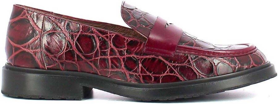 Wonders Gestructureerde leren mocassin met Maxi Track zool Red Dames