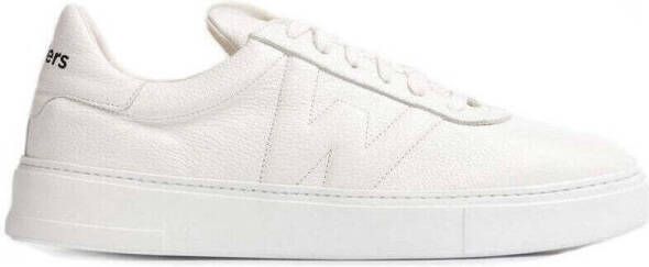 Wonders Oliver Herensneaker Wit Leer Ingedrukt Logo Maxi Zool
