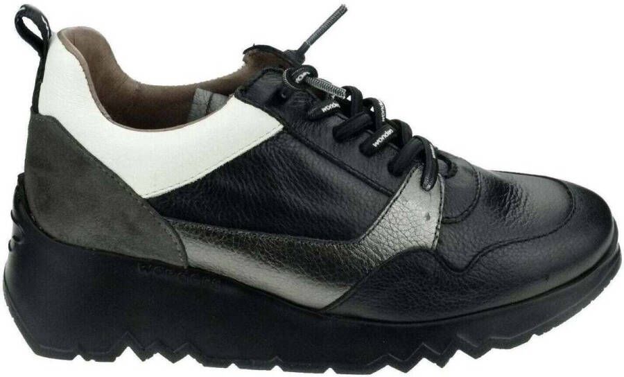 Wonders Lichte en comfortabele leren sneaker Zwart Dames - Foto 4