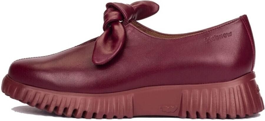 Wonders Leren Velvet loafers in granaatrood - Foto 2
