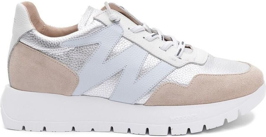 Wonders Zilveren Odisei01 Leren Sneakers - Foto 3