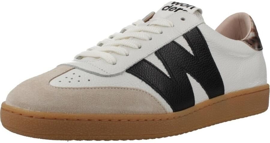 Wonders Beige gecombineerde leren sportschoenen - Foto 3