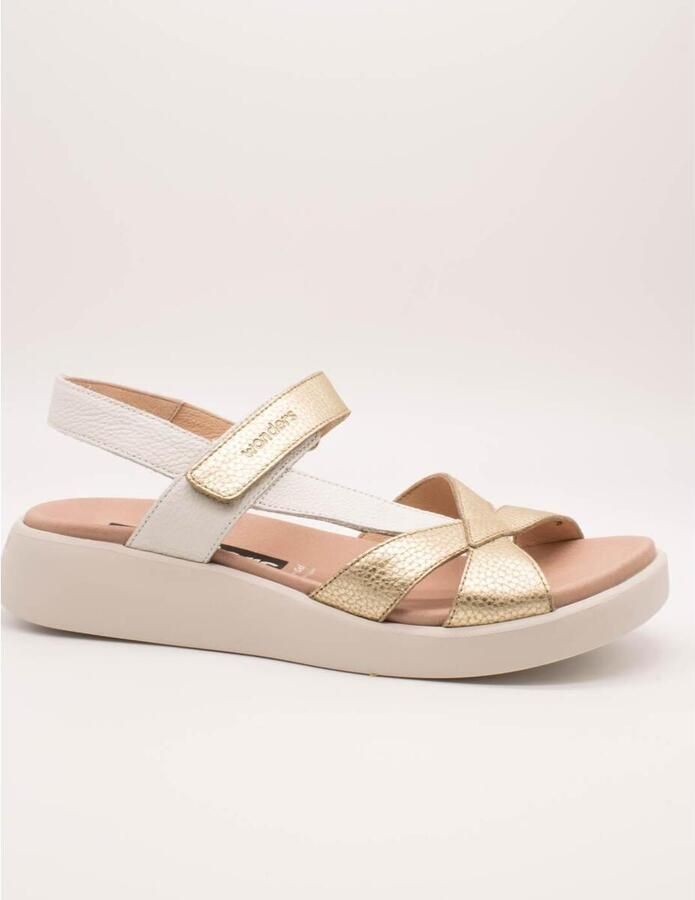 Wonders Veelkleurige gouden gekruiste sandalen - Foto 2