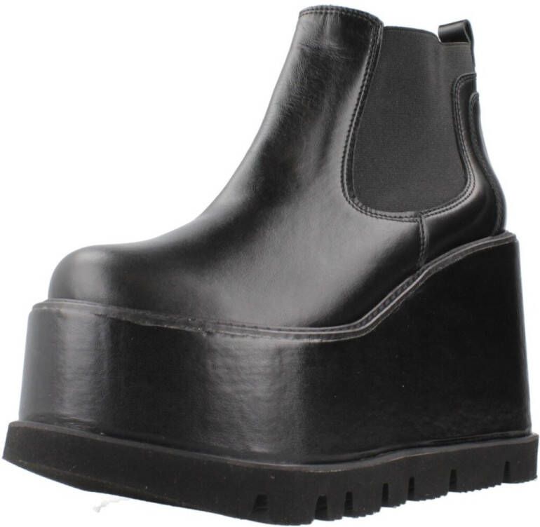 Yellow Platform Wedge Laarzen in Zwart Lakleer - Foto 2