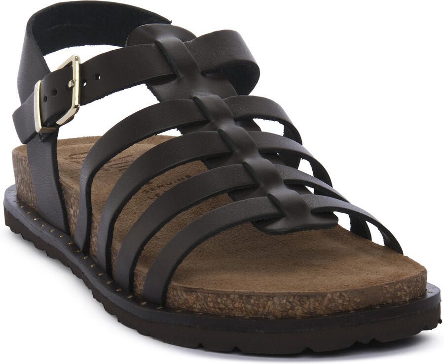 YOKONO Sandalen met sleehak NAPA CHOCO