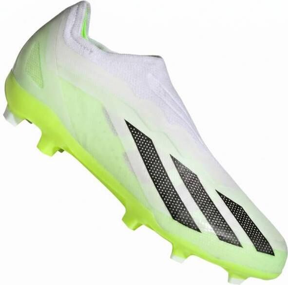 Adidas X Crazyfast.1 Veterloze Gras Voetbalschoenen (FG) Kids Wit Felgeel Zwart