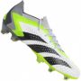 Adidas Predator Accuracy.1 Low Gras Voetbalschoenen (FG) Wit Grijs Felgeel Zwart - Thumbnail 2