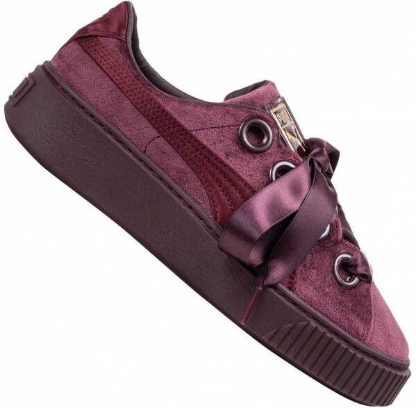 Puma Platform Kiss Velvet Dames Schoenen Purple Leer Foot Locker