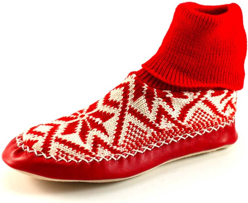 Litha gebreide pantoffels Rood LIT04