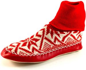 Litha gebreide pantoffels Rood LIT04