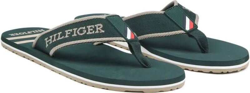 Tommy Hilfiger Slippers Beach Donkergroen