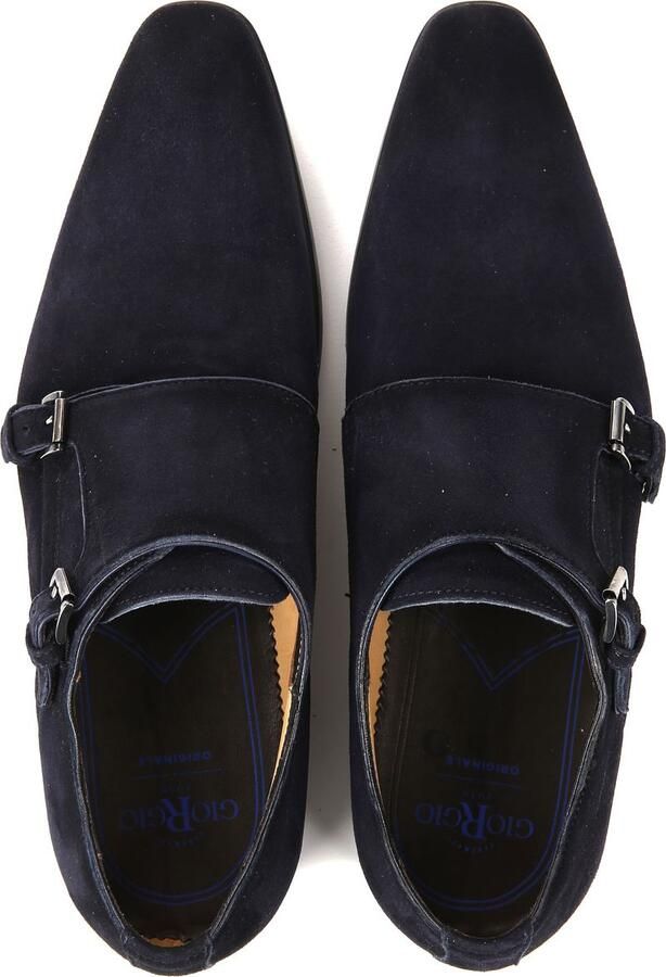 Giorgio Amalfi Schoen Monk Strap Navy Schoen cm Suede Heren Gespschoenen Double monk strap - Foto 4