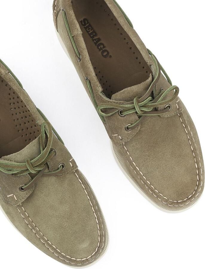 Sebago Heren Dockside Portland Flesh Out Green Military Kaki - Foto 8