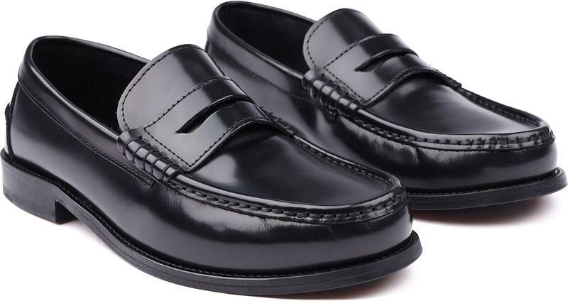 Suitable Penny Loafers Leer Zwart - Foto 2
