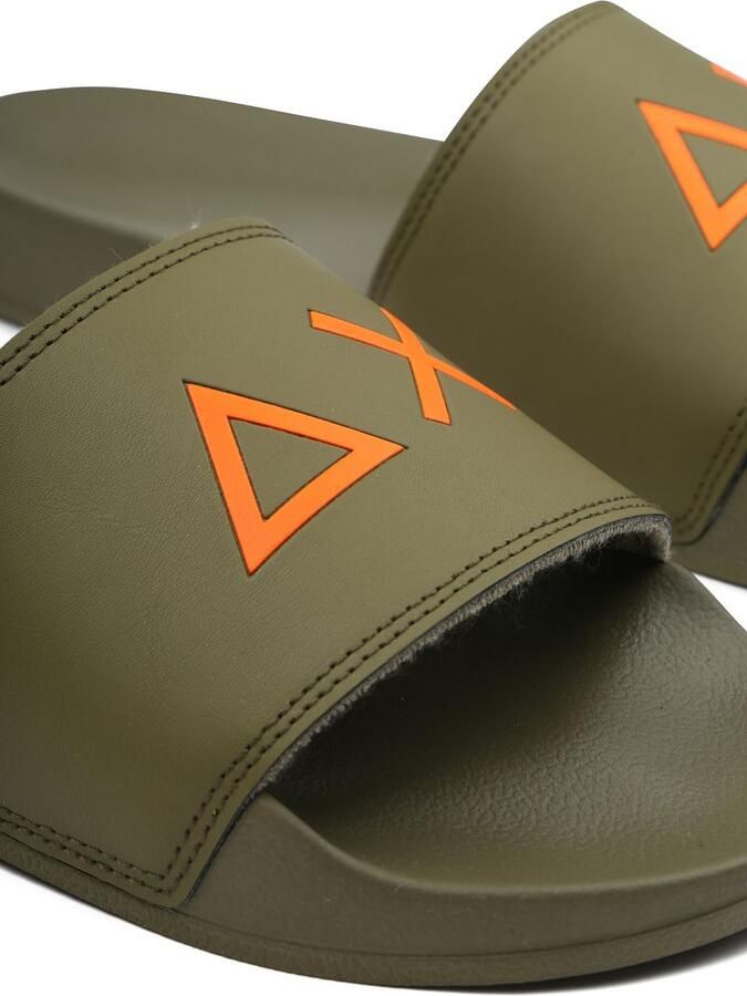 Sun 68 Heren Badslipper Slippers Logo 19 Militare Kaki - Foto 6