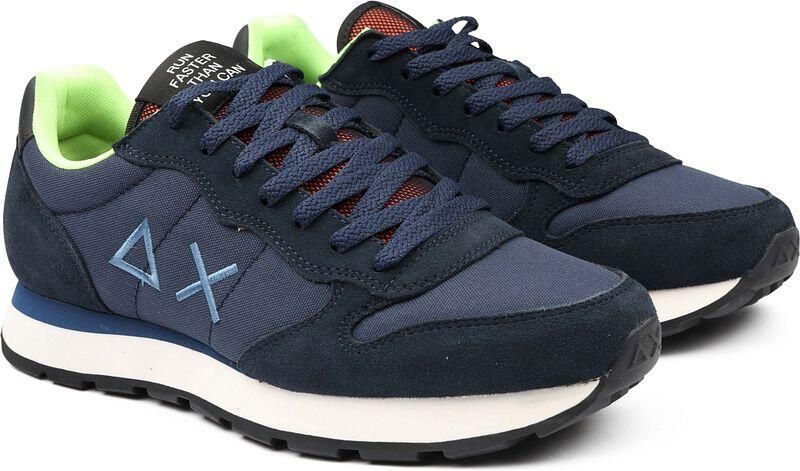 Sun68 Tom Fluo Heren Sneakers Schoenen Navy-Blauw Z46102 - Foto 6