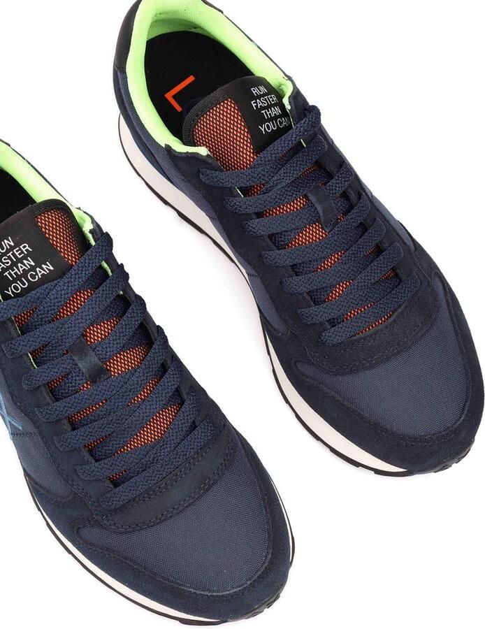 Sun68 Tom Fluo Heren Sneakers Schoenen Navy-Blauw Z46102 - Foto 4
