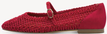 Tamaris Ballerina's met riempje blokhak lage schoen lente schoen in modieuze haaklook - Foto 3