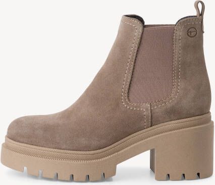 Tamaris dames chelsea boot leren laarzen enkellaars vrouwen leer M2545941 taupe - Foto 3