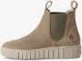 Tamaris dames chelsea boot leren laarzen enkellaars vrouwen leer M25403 Salie - Thumbnail 3