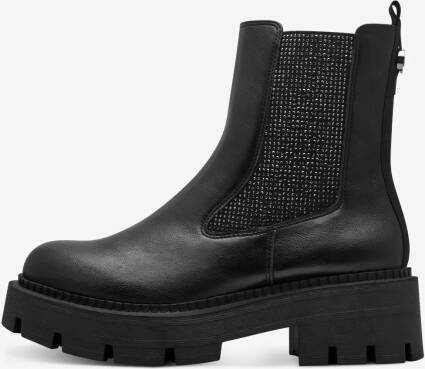 Tamaris Chelsea-boots blokhak enkellaars bezet met fonkelende strassstenen - Foto 4