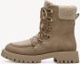 Tamaris Warme Teddy-Gevoerde Veterboot voor Dames Beige Dames - Thumbnail 3