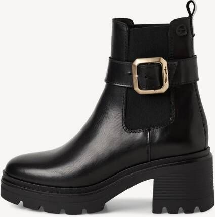 Tamaris dames leren laarzen enkellaarsjes vrouwen 1-25433-45 001 zwart M2543345 - Foto 3