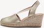 Tamaris Metallic Espadrille Sleehak Sandaal Yellow Dames - Thumbnail 4
