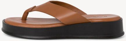 TAMARIS Leren Flip Flops beige