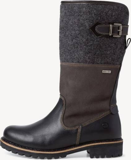 Tamaris dameslaarzen 1-26432-41 098 leer textiel gevoerd zwart - Foto 6