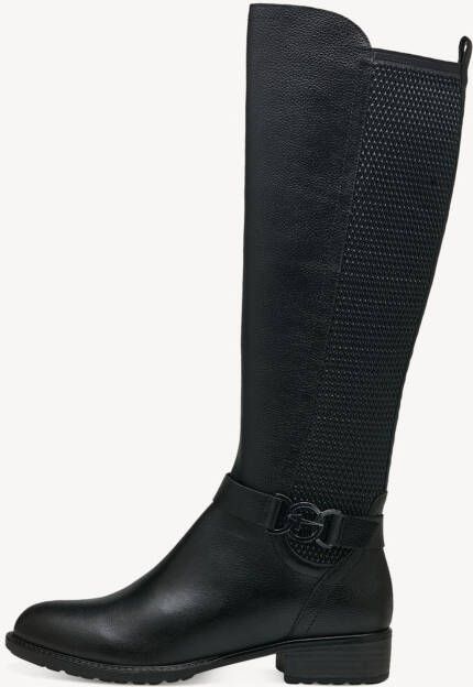 Tamaris Elegante Zwarte Leren Kniehoge Laars voor Dames Zwart Dames - Foto 4