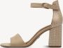 Tamaris Sandalen met hak beige Textiel Dames - Thumbnail 5
