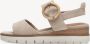 Tamaris Beige Suède Comfort Sandaal met Leren Voetbed Beige Dames - Thumbnail 5