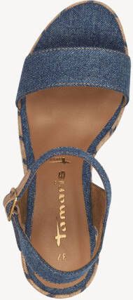 Tamaris Espadrilles met hak blauw Textiel Dames - Foto 3