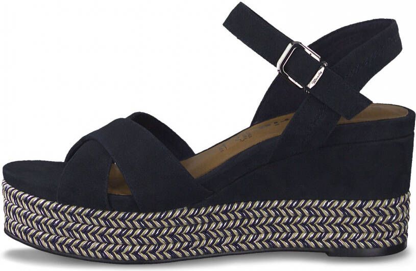 Tamaris Blauwe Casual Open Platte Sandalen Blue Dames - Foto 3