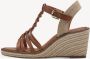 Tamaris Bruine Gevlochten Sleehak Sandalen Brown Dames - Thumbnail 4