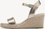 Tamaris Espadrilles met hak goud Textiel Dames - Thumbnail 6