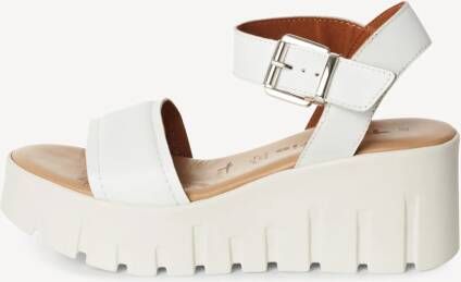 Tamaris dames leren sandalen 1-28712-42-117 damesschoenen sleehak wit - Foto 3