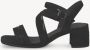 Tamaris Comfort Sandalen met hak zwart Imitatielee Dames - Thumbnail 4