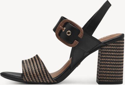 Tamaris Zwarte Casual Open Platte Sandalen Black Dames - Foto 5