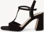 Tamaris Stijlvolle Zwarte Leren Hoge Hak Sandalen Black Dames - Thumbnail 3