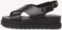 Tamaris Zwarte Leren Platte Sandalen Black Dames - Thumbnail 4