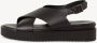Tamaris Zwarte Casual Open Platte Sandalen Black Dames - Thumbnail 4