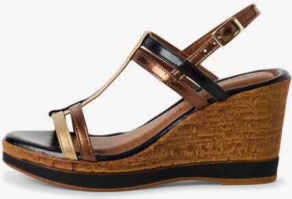 Tamaris 1-28302-44 098 Sandaal zwart goud - Foto 4