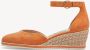 Tamaris Oranje Suède Espadrille Sleehak Sandaal Orange Dames - Thumbnail 3