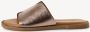 Tamaris Slippers van leer met licht gestructureerde zool - Thumbnail 4