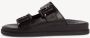Tamaris Zwarte Leren Casual Open Slippers Black Dames - Thumbnail 4